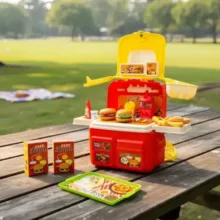 ست اسباب بازی آشپزخانه ناب سل مدل  کوله پشتی فست فود 37 تکه 37PCS FAMILY HAMBURGER CHILDREN HOUSE
