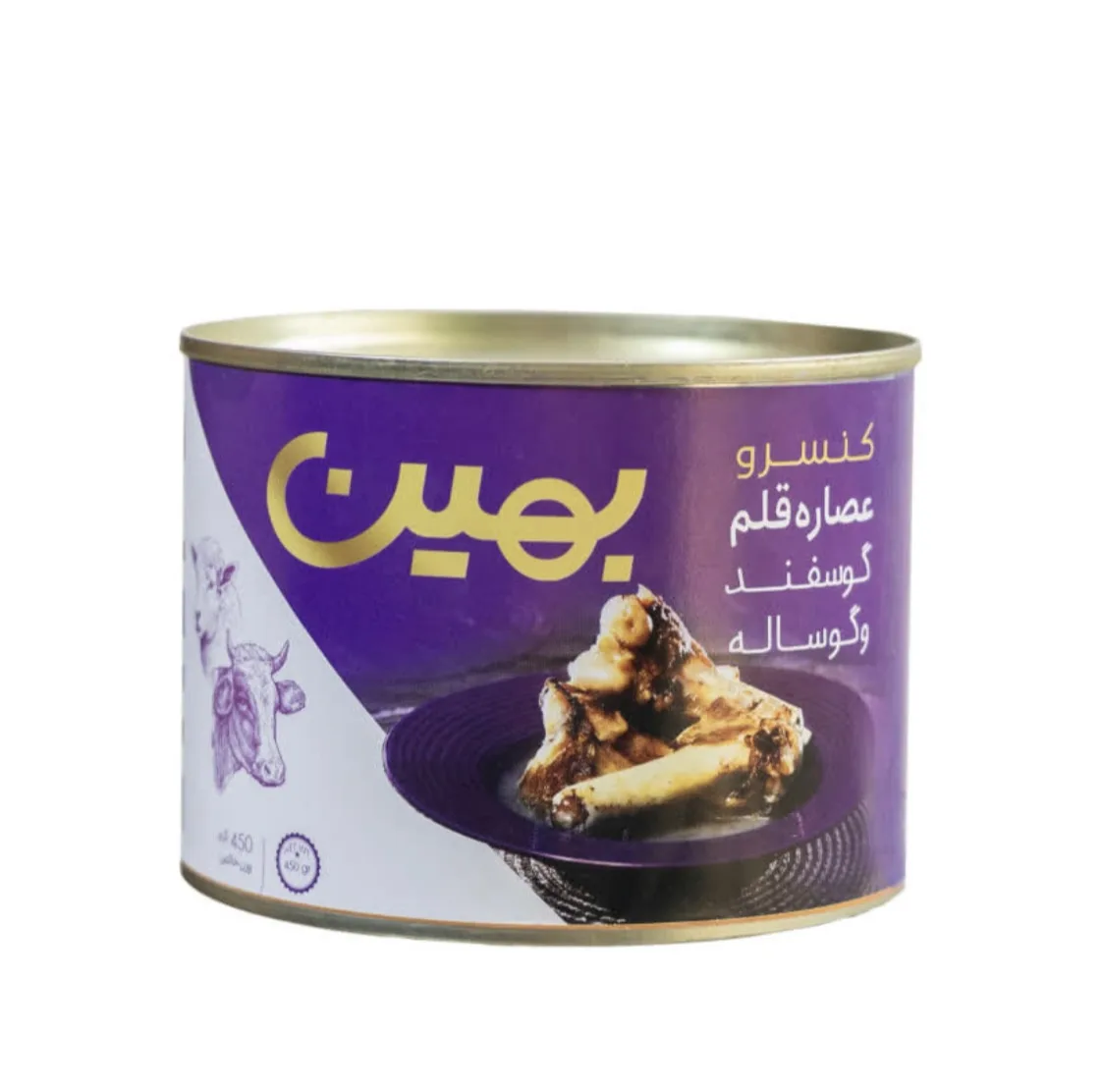 کنسرو عصاره قلم گوسفند و گوساله بهین - 450 گرم بسته 6 عددی
