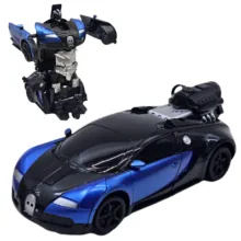 ماشین بازی کنترلی ناب سل مدل بوگاتی شارژی تبدیل شونده دودزا چراغدار Bugatti rechargeable remote control game machine with smoke and lights
