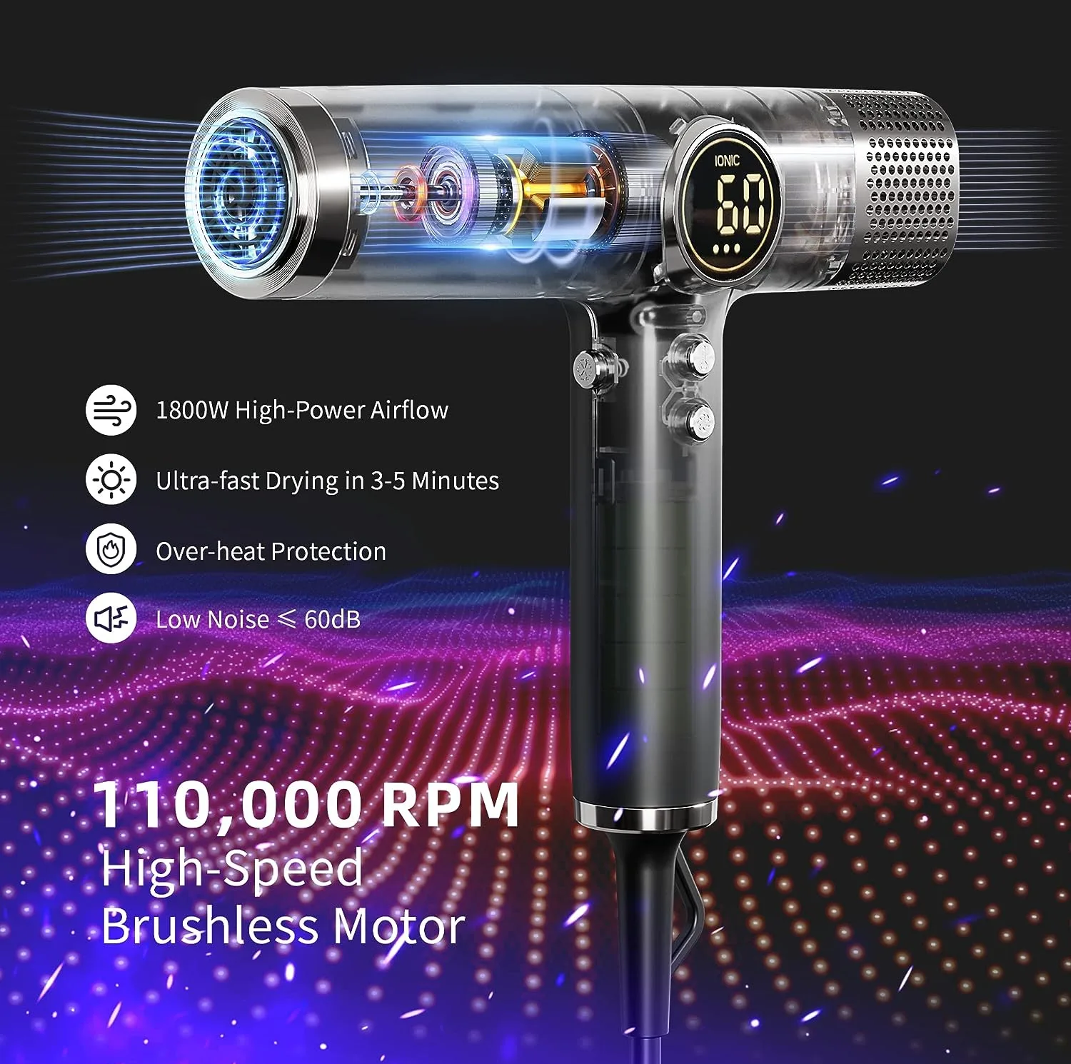 سشوار حرفهای 1800 وات دیناواری مدل D-397