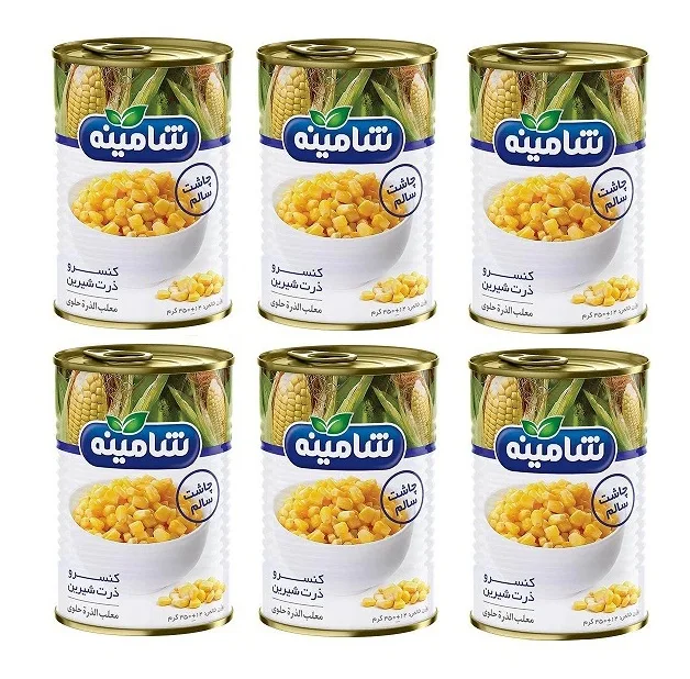 کنسرو ذرت شیرین شامینه - 350 گرم بسته 6 عددی