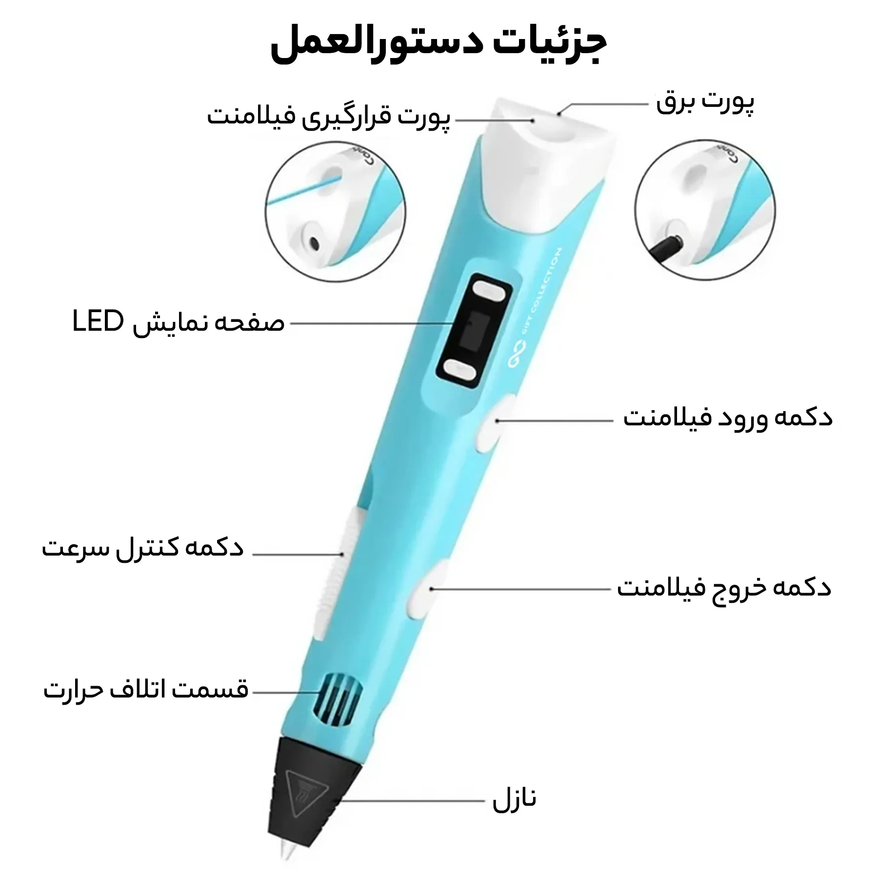 قلم طراحی سه بعدی گیفت کالکشن مدل GC 3D Pen