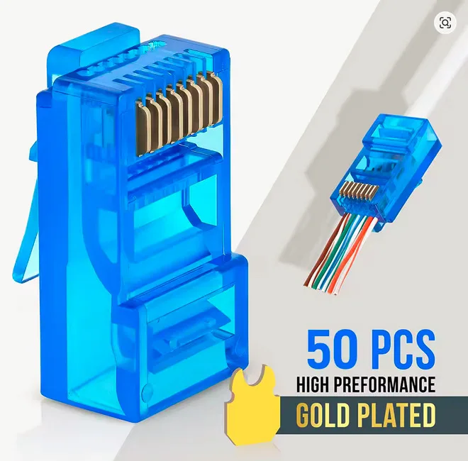 سوکت شبکه Cat6 مدل BRJ45 بسته 100 عددی