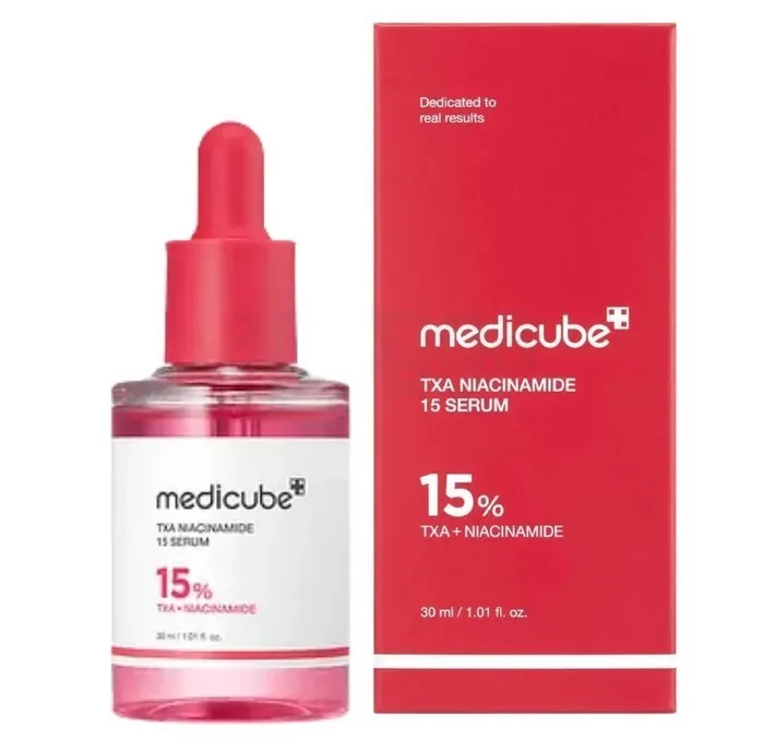 سرم روشن کننده پوست مدیکیوب مدل TXA + NIACINAMIDE 15% مناسب برای انواع  پوست حجم 30 میلی لیتر