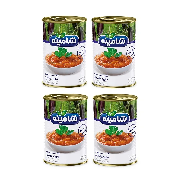 کنسرو خاویار بادمجان شامینه - 350 گرم بسته 4عددی