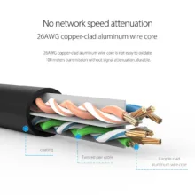 کابل شبکه CAT6 اوریکو مدل PUG-C6 طول 3 متر
