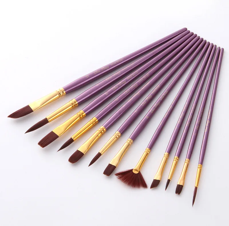 ست قلم مو ژوتینگ کد Professional Violet به همراه پالت مجموعه 13 عددی