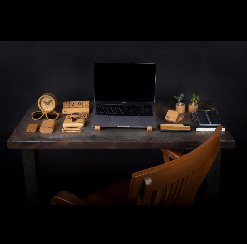 پایه نگهدارنده لپ‌تاپ تی وود مدل چوب طبیعی 01 بسته دو عددی