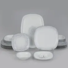 سرویس غذاخوری 27 پارچه چینی زرین ایران سری کواترو مدل ادلین درجه عالی