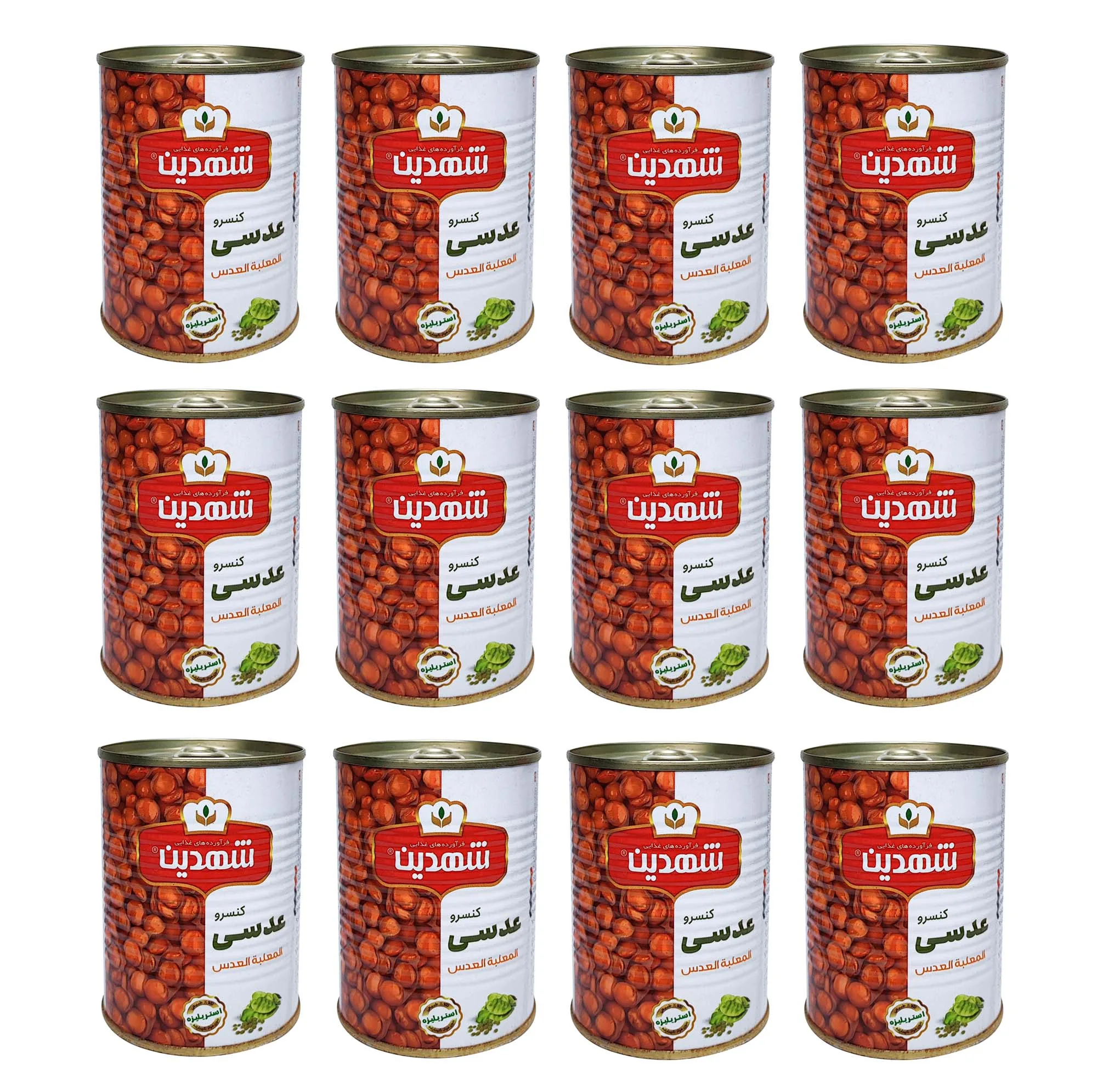 کنسرو عدسی شهدین - 370 گرم بسته 12 عددی