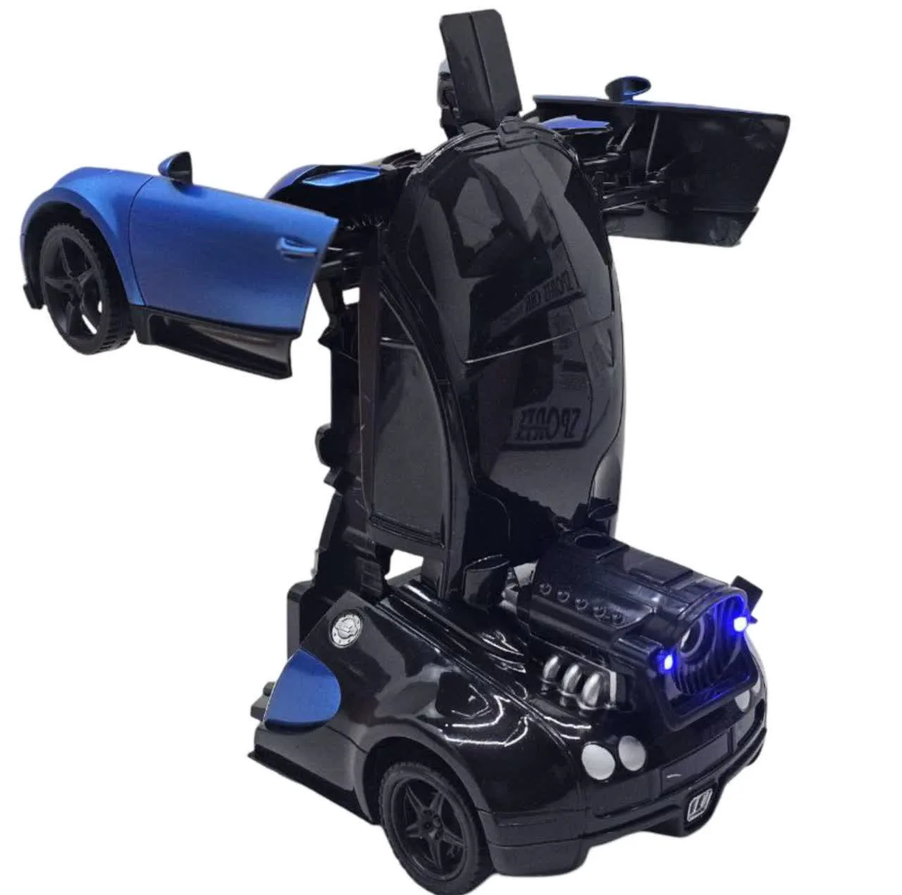 ماشین بازی کنترلی ناب سل مدل بوگاتی شارژی تبدیل شونده دودزا چراغدار Bugatti rechargeable remote control game machine with smoke and lights