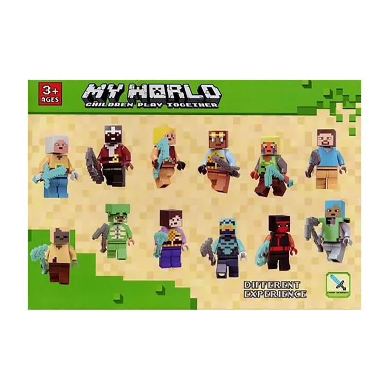 اکشن فیگور مدل ماینکرافت کد 33100 مجموعه 12 عددی