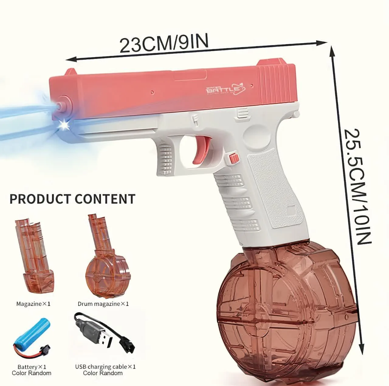 تفنگ آب پاش ناب سل مدل شارژی مخزن دار کد Rechargeable water squirt gun with tank