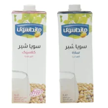 شیر سویا غیرلبنی کلاسیک و ساده مانداسوی – 1000 میلی لیتر بسته 2 عددی