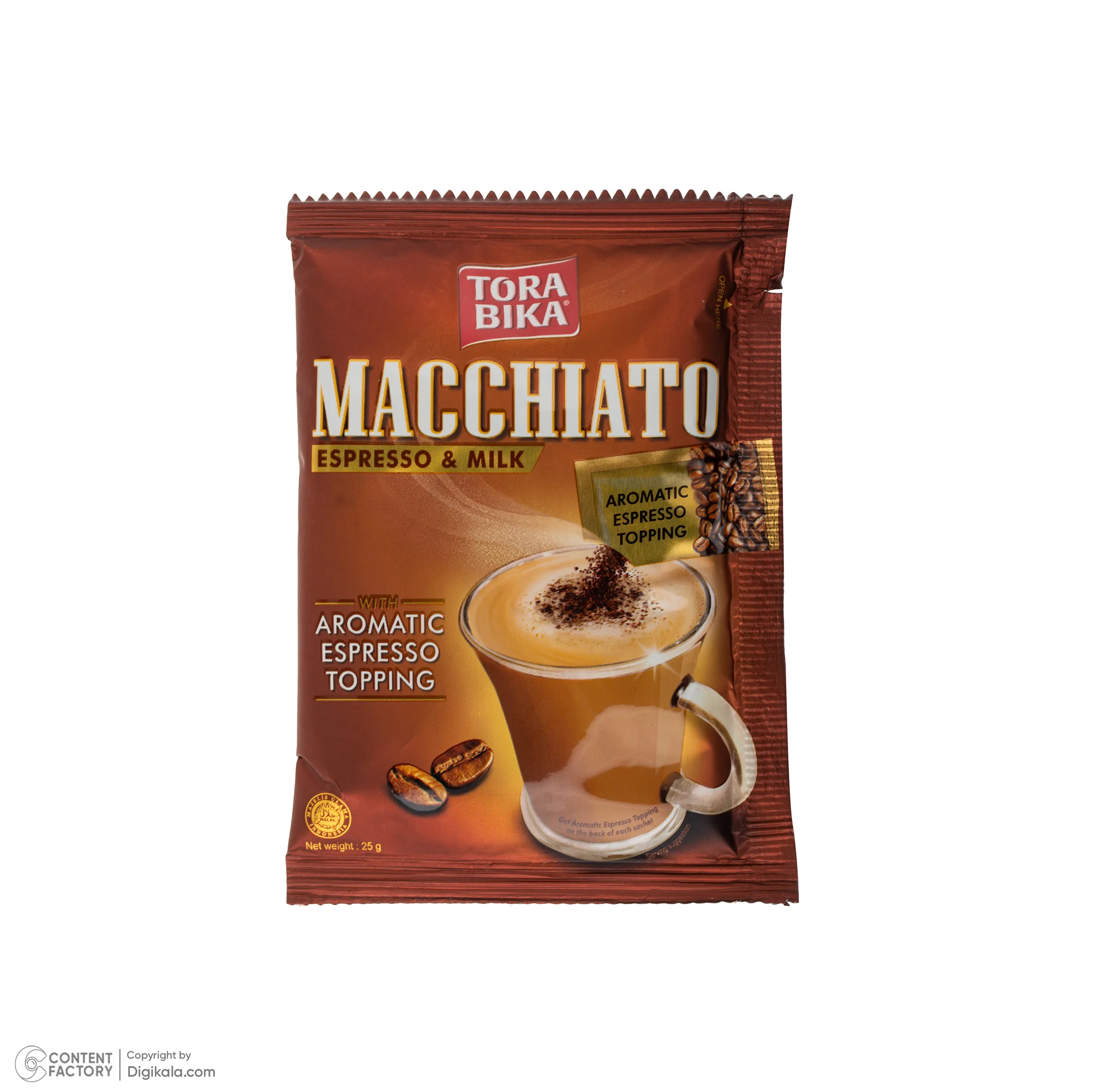 پودر قهوه فوری اسپرسو ماکیاتو ترابیکا - 25 گرم بسته 20 عددی