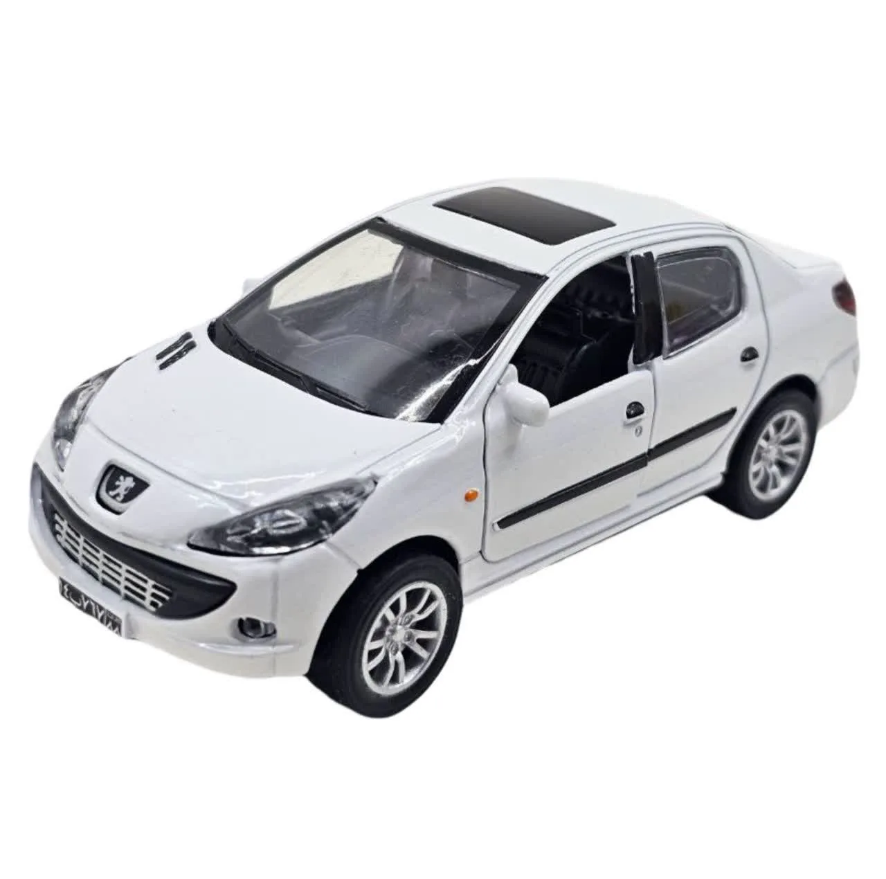 ماشین بازی ناب سل مدل پژو 207 فلزی موزیکال چراغدار عقب کش کد Peugeot 207 metallic musical with pull-back lights