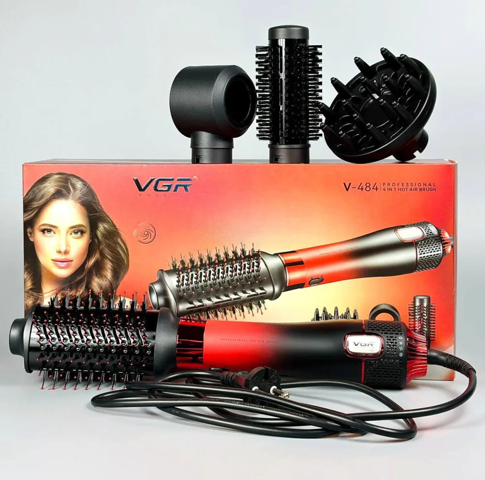سشوار برس دار حالت دهنده 1000 وات وی جی ار مدل V-484