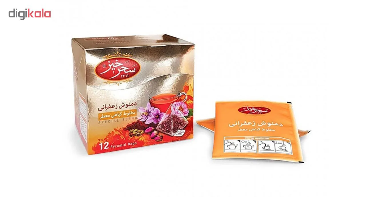 دمنوش زعفرانی سحرخیز بسته 12 عددی