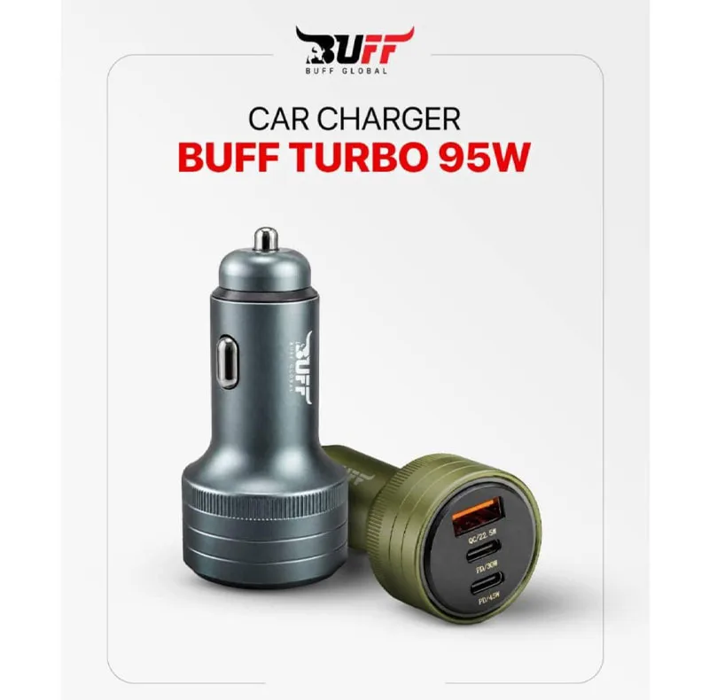 شارژر فندکی 45 وات 3 پورت بوف گلوبال مدل TURBO