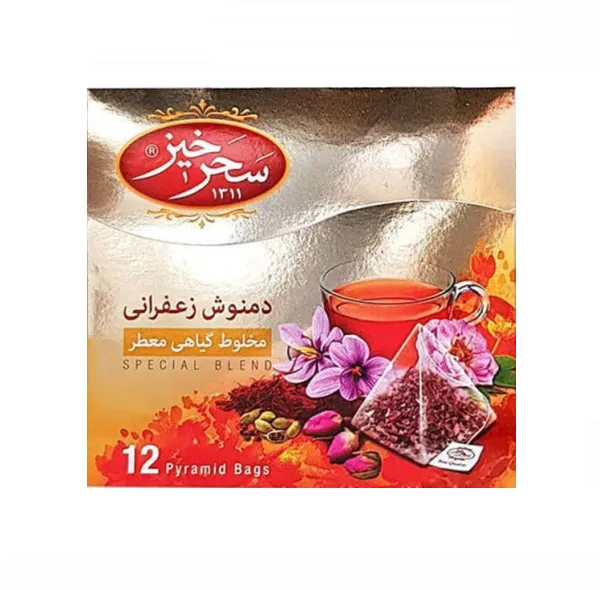 دمنوش زعفرانی سحرخیز بسته 12 عددی