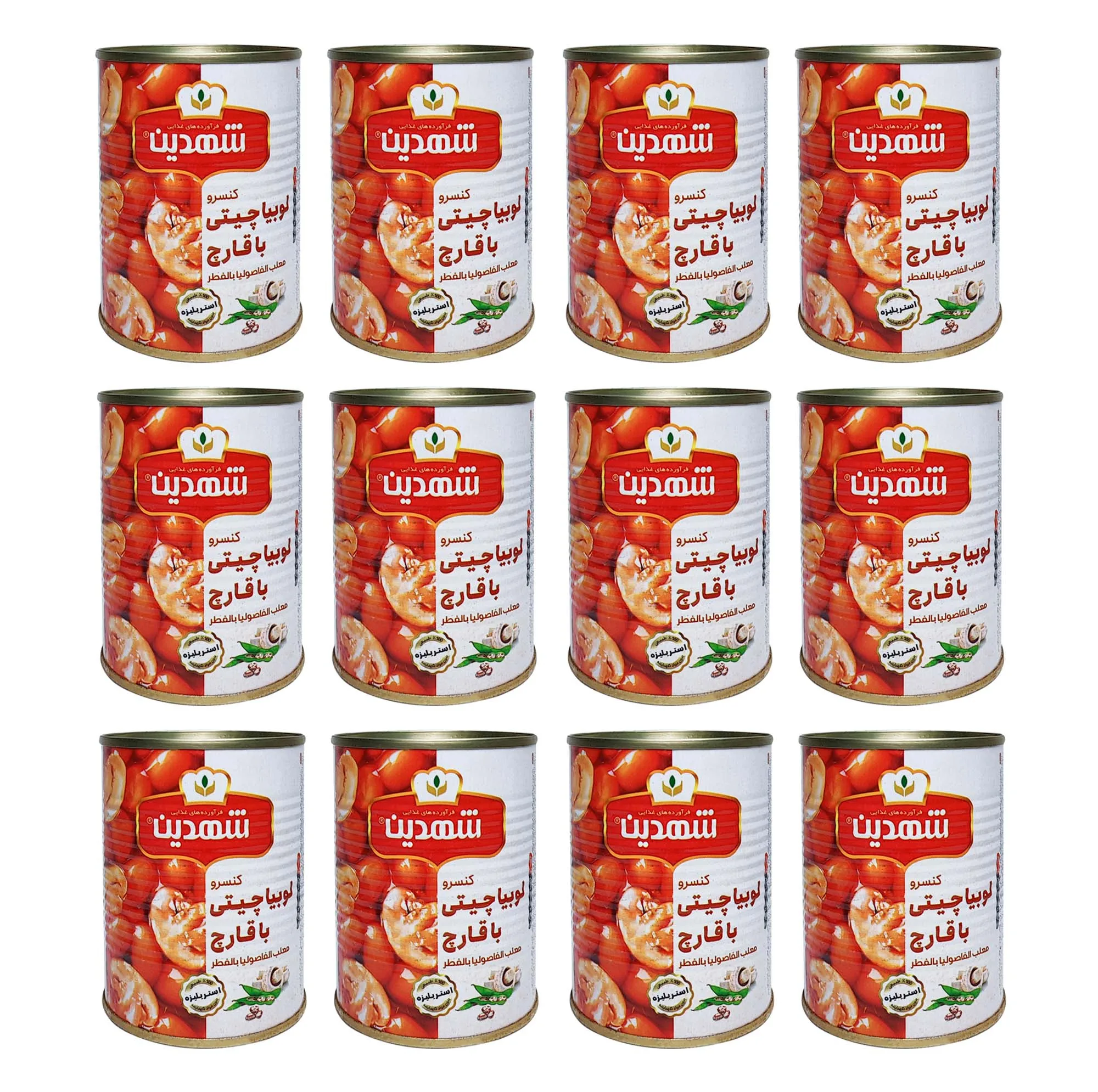 کنسرو لوبیا چیتی با قارچ شهدین - 370 گرم بسته 12 عددی