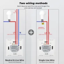 کلید  لمسی هوشمند مدل TUYA 2 GANG WiFi & RF433MHZ
