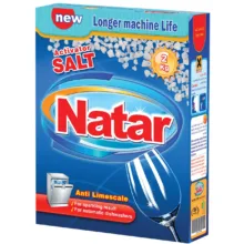 نمک ماشین ظرفشویی ناتار مدل اکتیو شده وزن 2 کیلوگرم و مایع براق کننده ماشین ظرفشویی ناتار کد 01 حجم 500 میلی لیتر