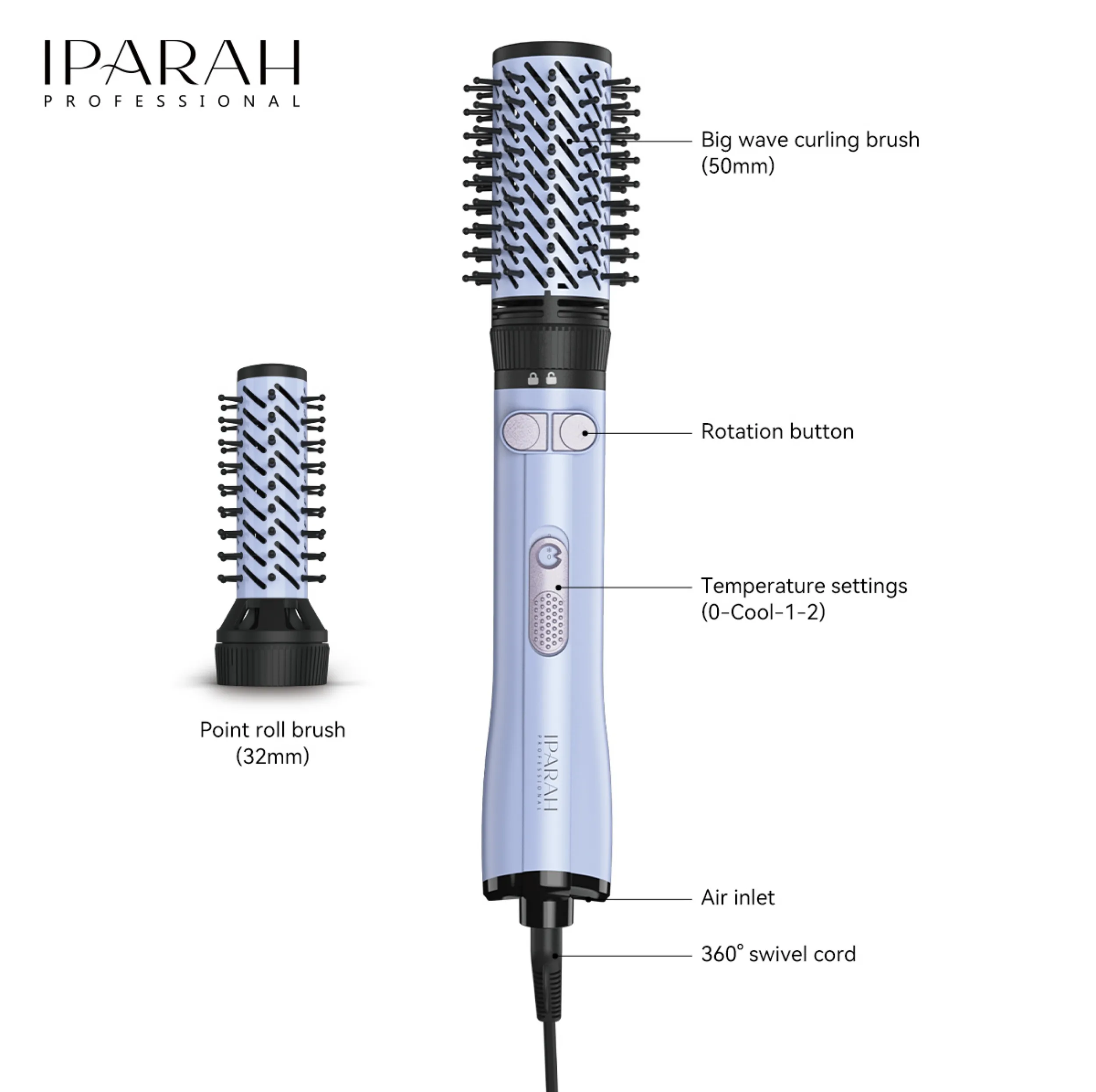 سشوار برس‌دار چرخشی 1200 وات ای پاراه مدل P-269 2in1