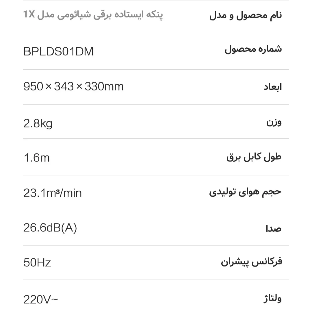 پنکه شیائومی مدل 1X
