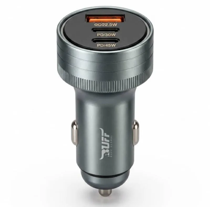 شارژر فندکی 45 وات 3 پورت بوف گلوبال مدل TURBO
