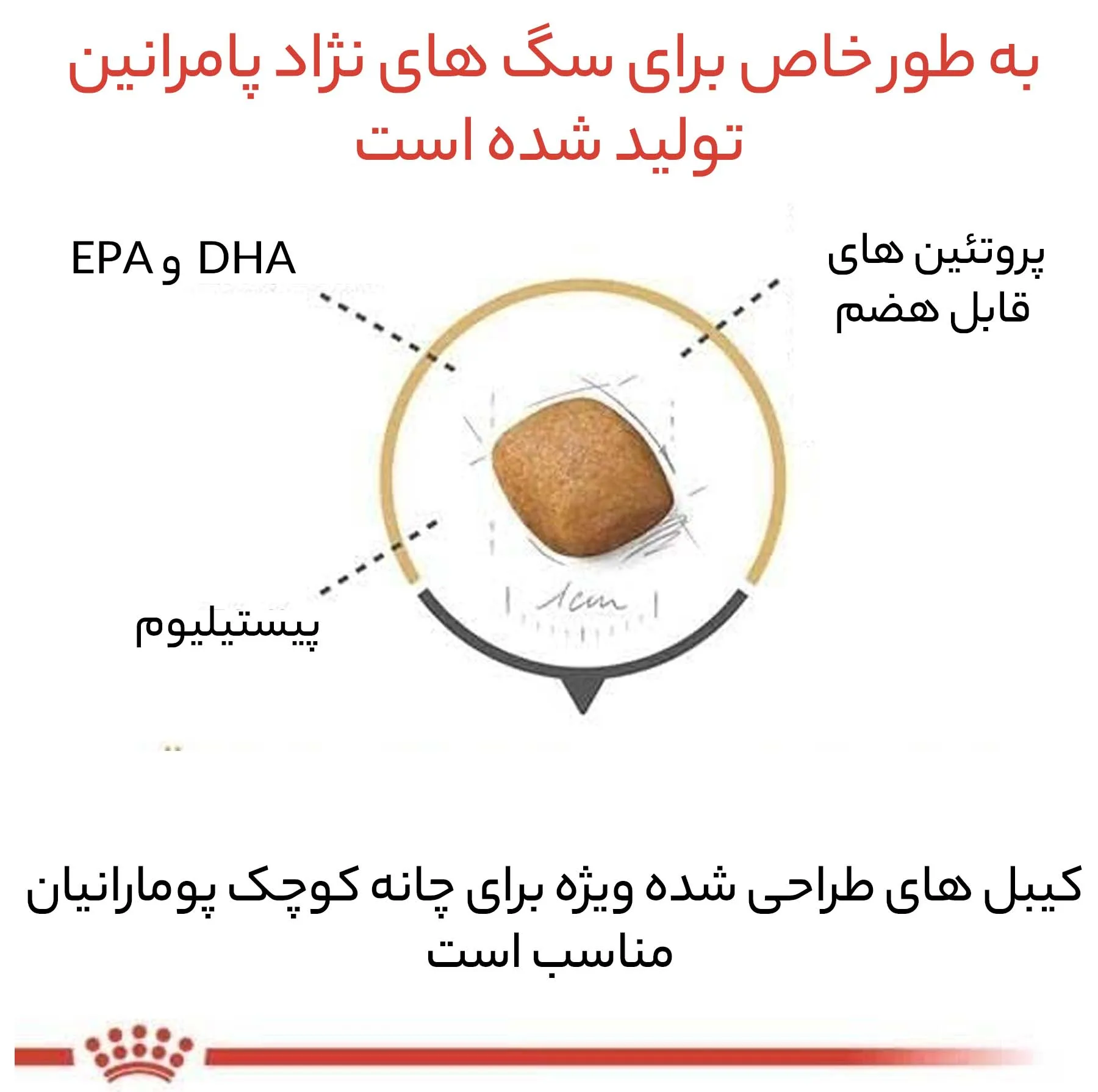 غذا خشک سگ رویال کنین مدل pomeranian وزن 3 کیلوگرم
