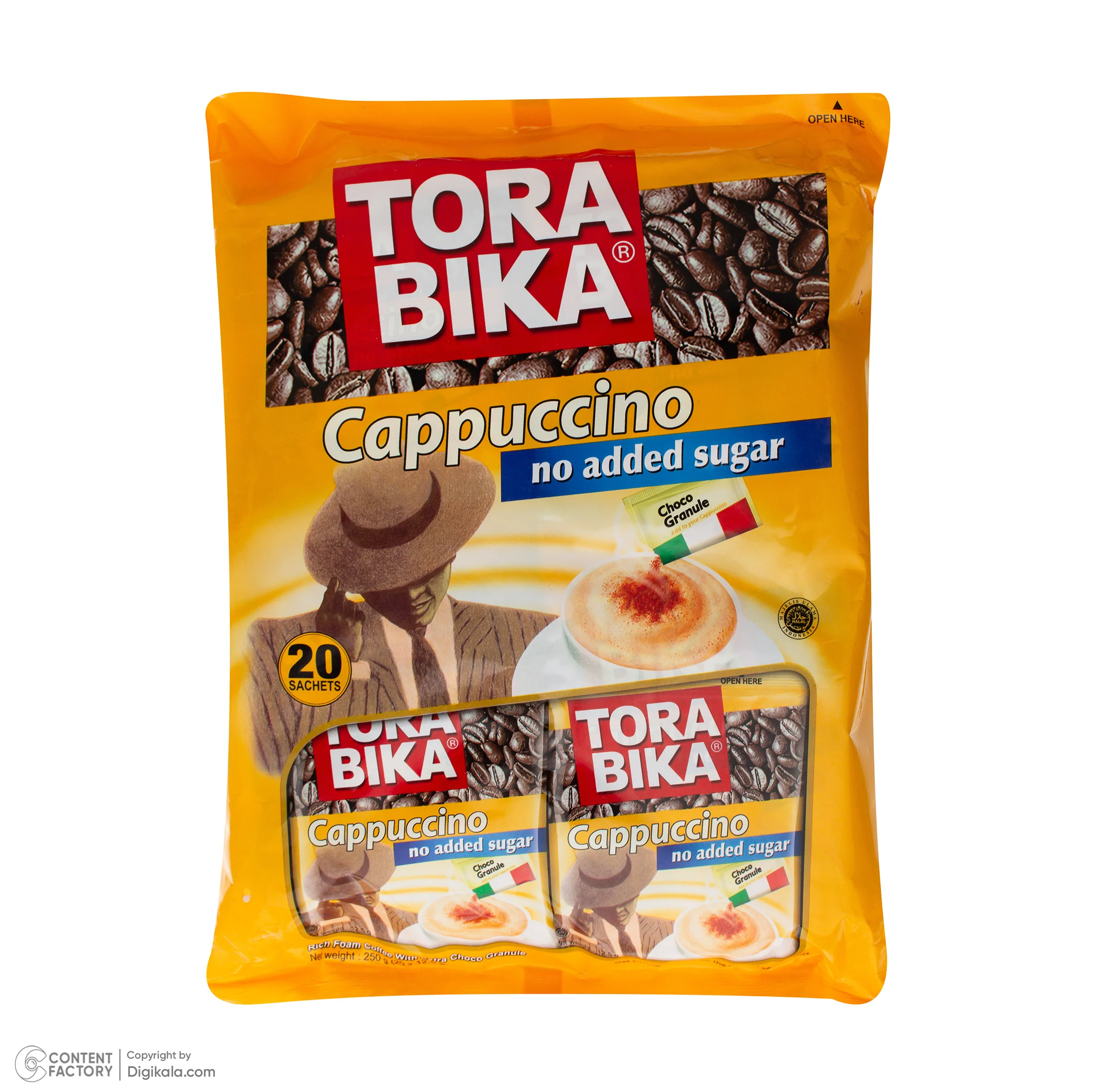 پودر کاپوچینو بدون شکر ترابیکا - 12.5 گرم بسته 20 عددی