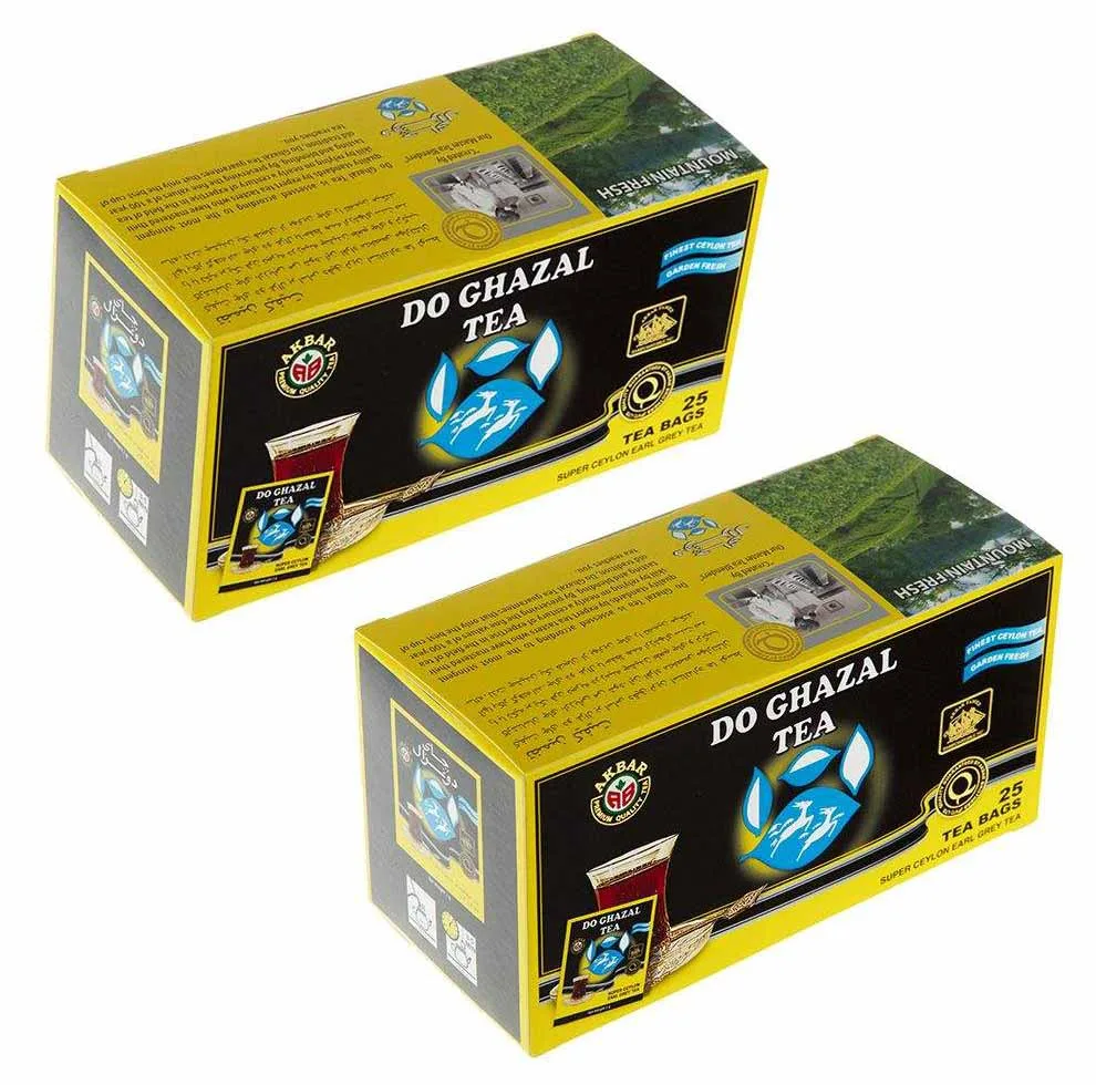 چای کیسه ای ارل گری دو غزال -180 گرم مجموعه 2 عددی