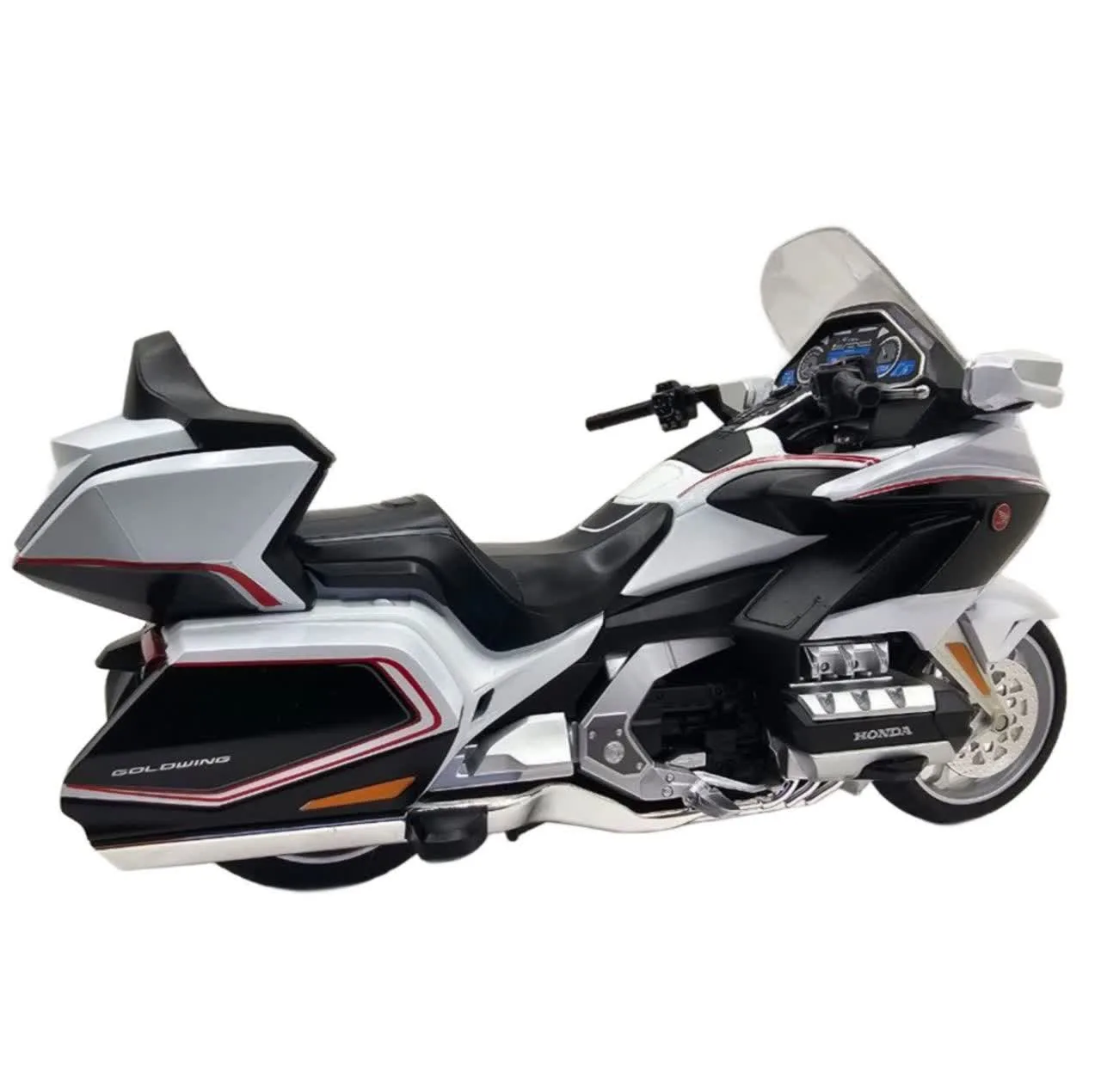 ماکت موتور بازی ناب سل مدل هوندا گلدوینگ فلزی چراغدار کد 1:11DIE CAST HONDA GL800 2021