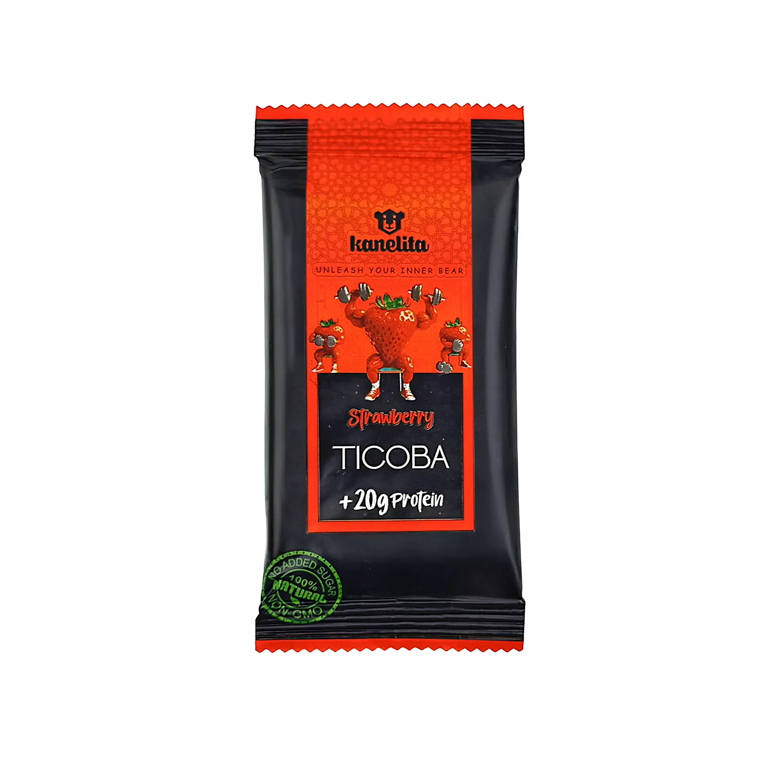 پروتئین بار توت فرنگی تیکوبا کنلیتا - 50 گرم بسته 12 عددی