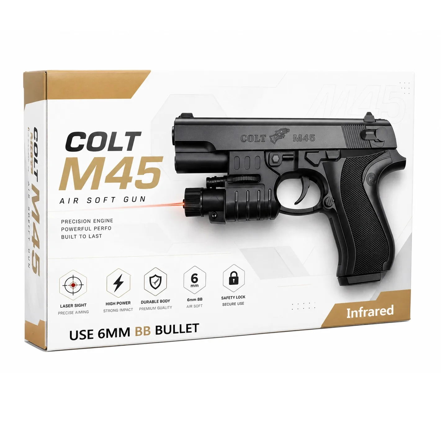 تفنگ بازی مدل Airsoft M45 مناسب برای شش سال به بالا