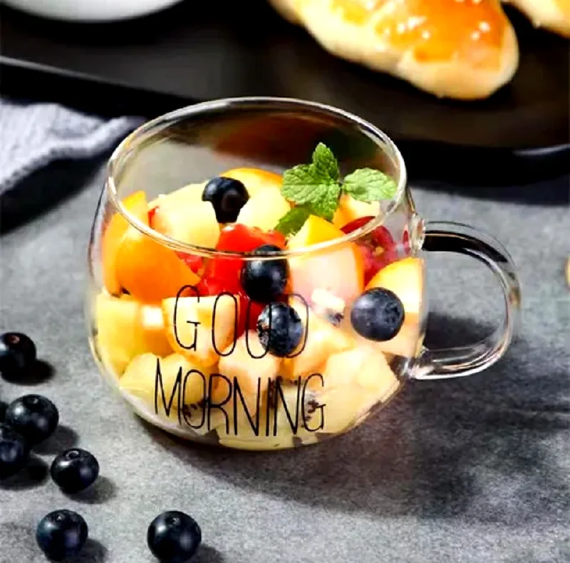 لیوان مدل GOOD MORNING به همراه زیر لیوانی