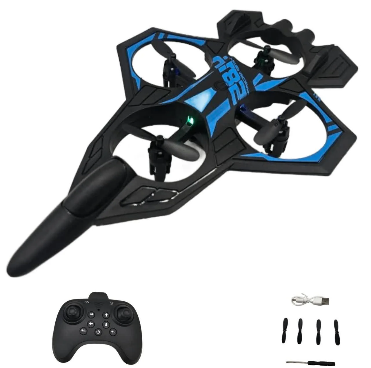 هواپیما بازی ناب سل مدل جت جنگنده کنترلی عمود پرواز شارژی چراغدار کد Airplane Toy Jet Fighter Model, Vertical Flight, Rechargeable, Control, with Lights 2.4GHZ