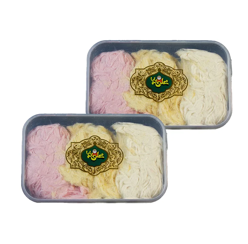 پشمک سه طعم سنتی علی بابا - 375 گرم مجموعه 2 عددی