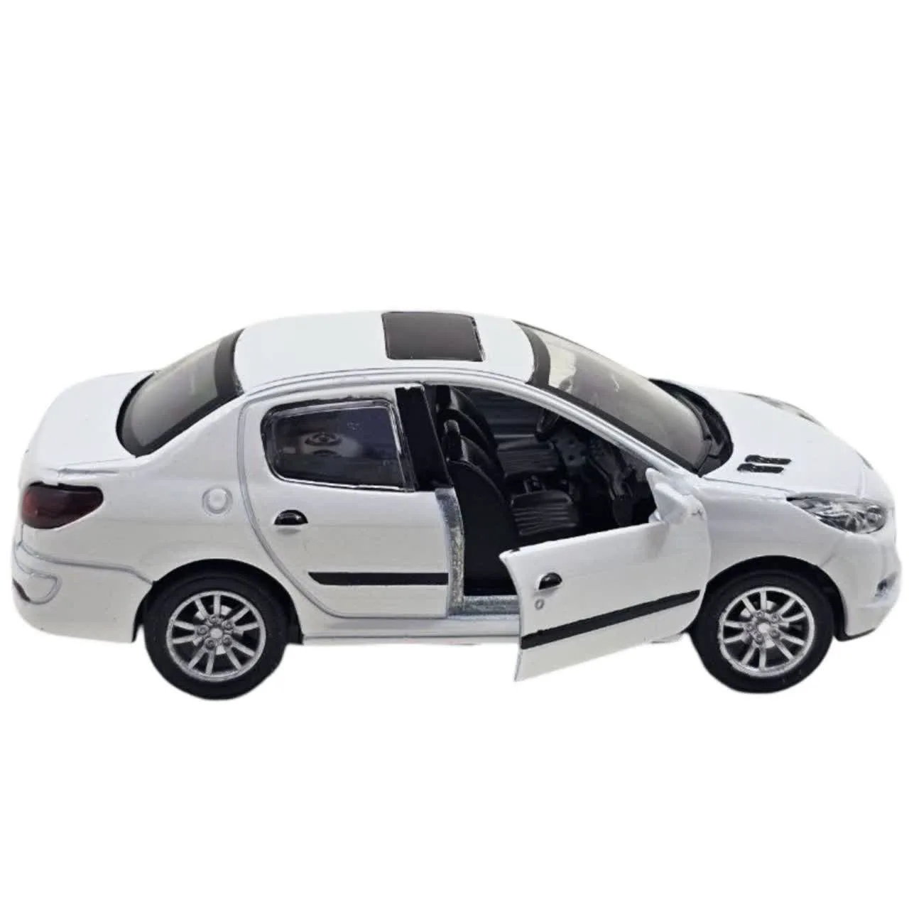 ماشین بازی ناب سل مدل پژو 207 فلزی موزیکال چراغدار عقب کش کد Peugeot 207 metallic musical with pull-back lights