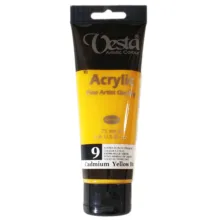 رنگ اکریلیک وستا مدل 09 Cadmium Yellow Hue حجم 75 میلی لیتر