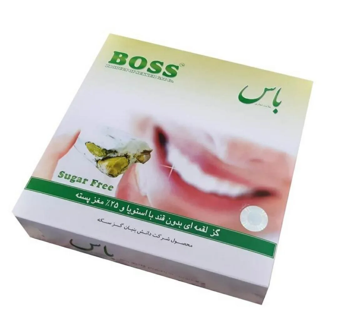 گز لقمه ای رژیمی بدون قند با مغز پسته 25٪ باس -200 گرم