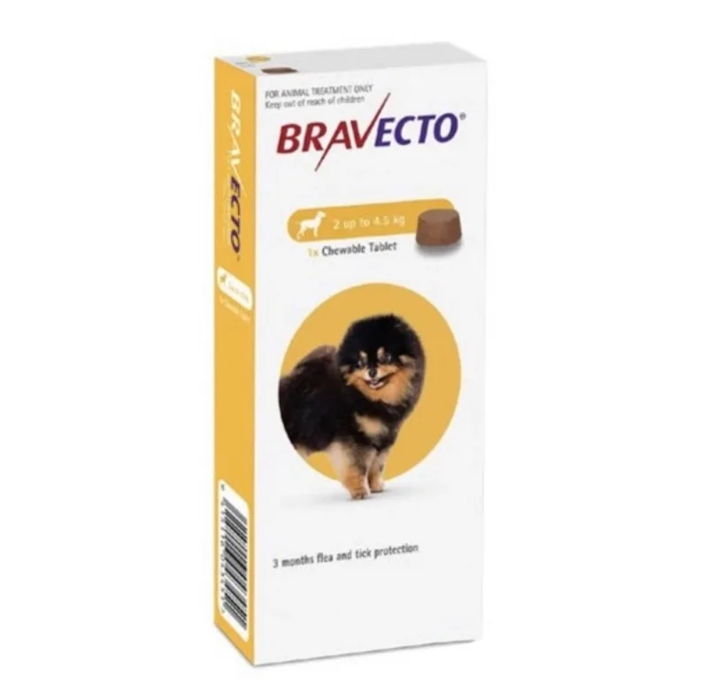 قرص ضدکک و کنه سگ‌های عروسکی براوکتو Flea And Tick Chew Toy Dogs وزن 250 میلی گرم