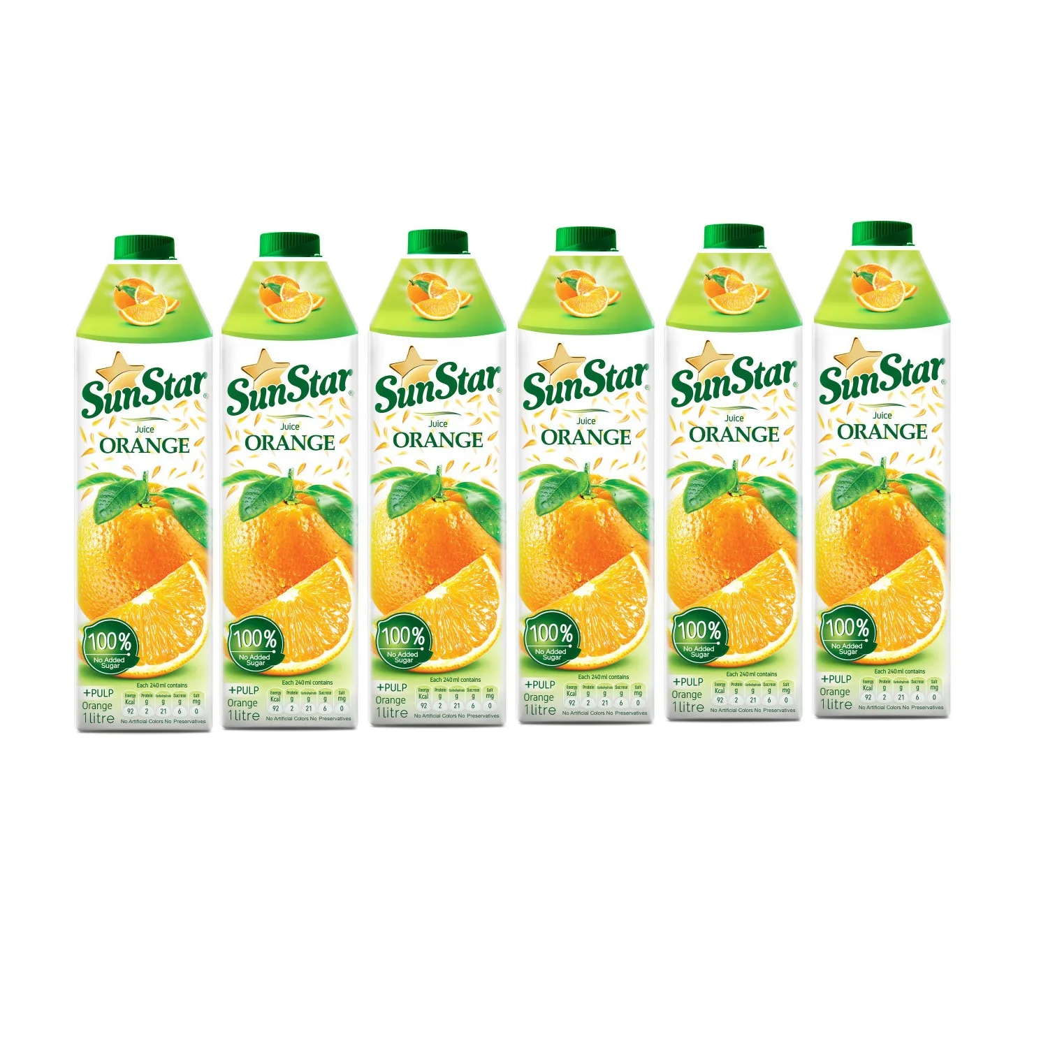 آبمیوه پرتقال طبیعی سان استار - 1 لیتر بسته 6 عددی