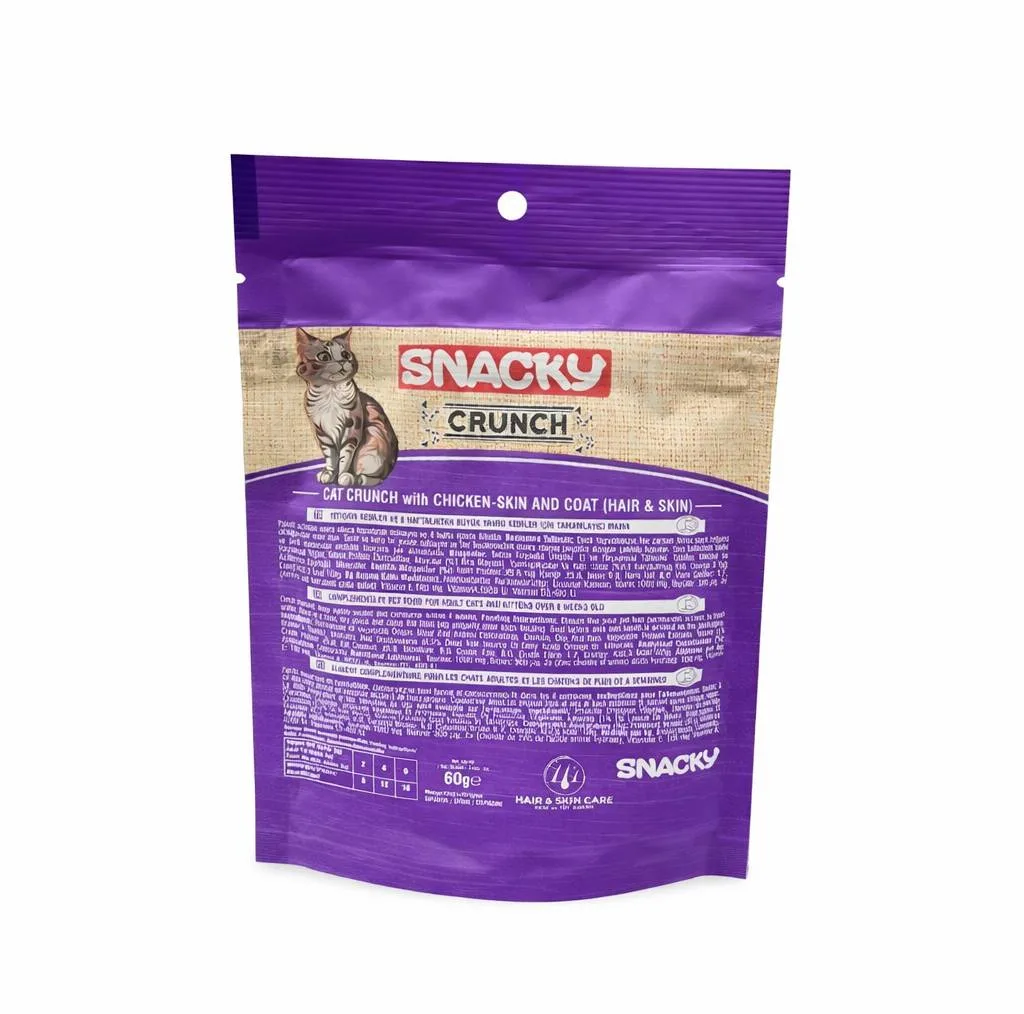 تشویقی گربه اسنکی مدل Crunch طعم مرغ و ماهی وزن 240 گرم مجموعه 4 عددی