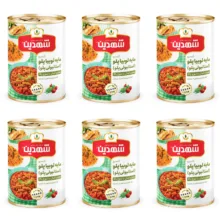 کنسرو مایه لوبیا پلو استانبولی پلو شهدین – 370 گرم بسته 6 عددی