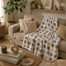 پتو مسافرتی 1 نفره مدل کله خرسی سایز 200x160 سانتی‌متر