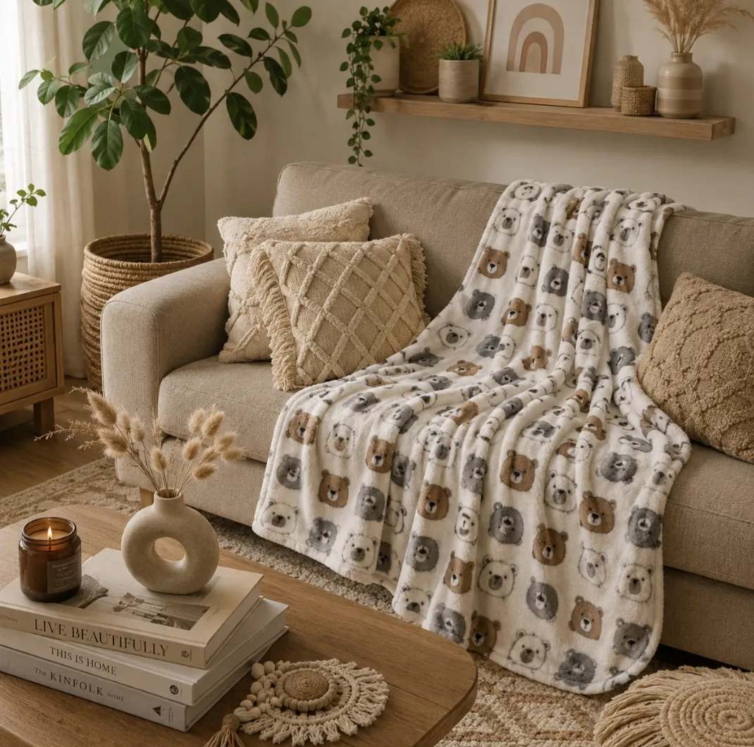 پتو مسافرتی 1 نفره مدل کله خرسی سایز 200x160 سانتی‌متر