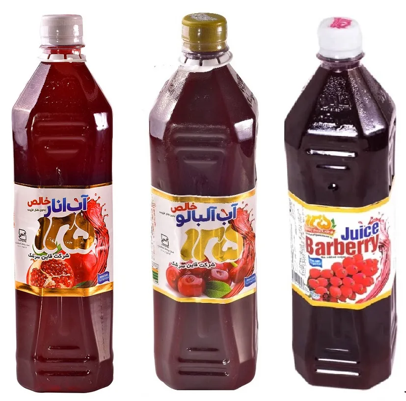 آب زرشک و آب آلبالو  و آب انار 125 - 1لیتر بسته 3 عددی