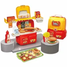 ست اسباب بازی آشپزخانه ناب سل مدل  کوله پشتی فست فود 37 تکه 37PCS FAMILY HAMBURGER CHILDREN HOUSE